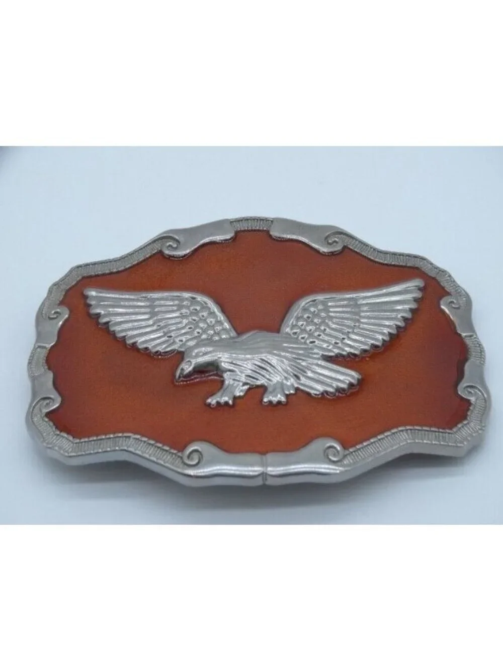 American Bald Eagle Belt Buckle Orange Metal Patriotic Western Patriotic